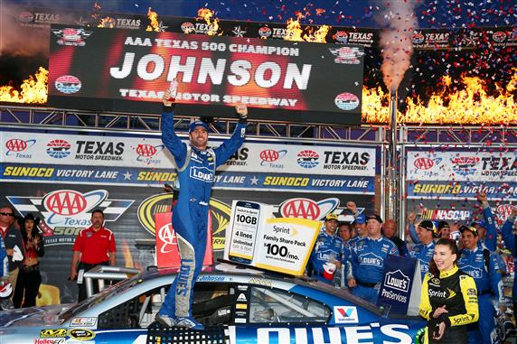 Read more about the article Jimmie Johnson sweeps Texas races, denies Keselowski