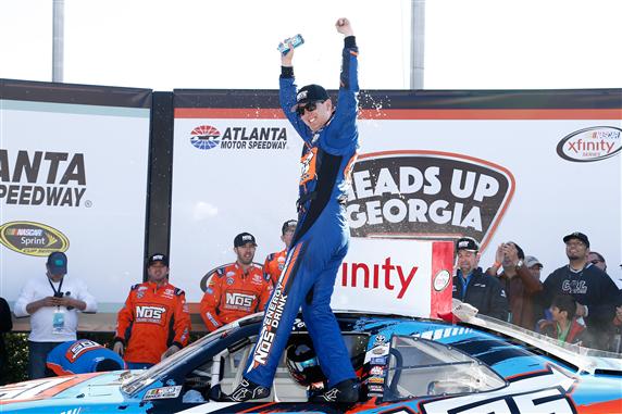 during the NASCAR XFINITY Series Heads Up Georgia 250 at Atlanta Motor Speedway on February 27, 2016 in Hampton, Georgia.