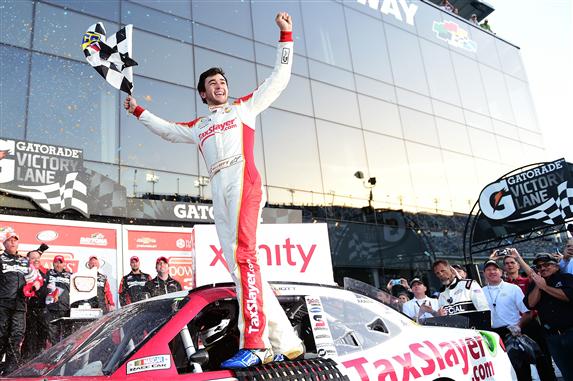 during the NASCAR XFINITY Series PowerShares QQQ 300 at Daytona International Speedway on February 20, 2016 in Daytona Beach, Florida.