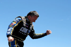 SONOMA, CA - JUNE 26:  Tony Stewart, driver of the #14 Code 3 Assoc/Mobil 1 Chevrolet, celebrates in victory lane after winning the NASCAR Sprint Cup Series Toyota/Save Mart 350 at Sonoma Raceway on June 26, 2016 in Sonoma, California.  (Photo by Todd Warshaw/Getty Images)
