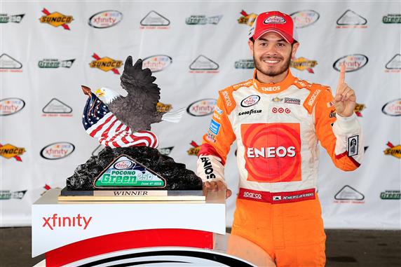 Read more about the article Larson wins rain-shortened NASCAR XFINITY race at Pocono