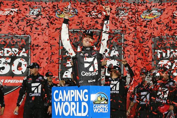 Read more about the article Stroke of luck propels Kyle Busch to Truck Series win at Kansas