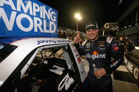 Read more about the article Johnny Sauter asserts plate-track dominance with Daytona win